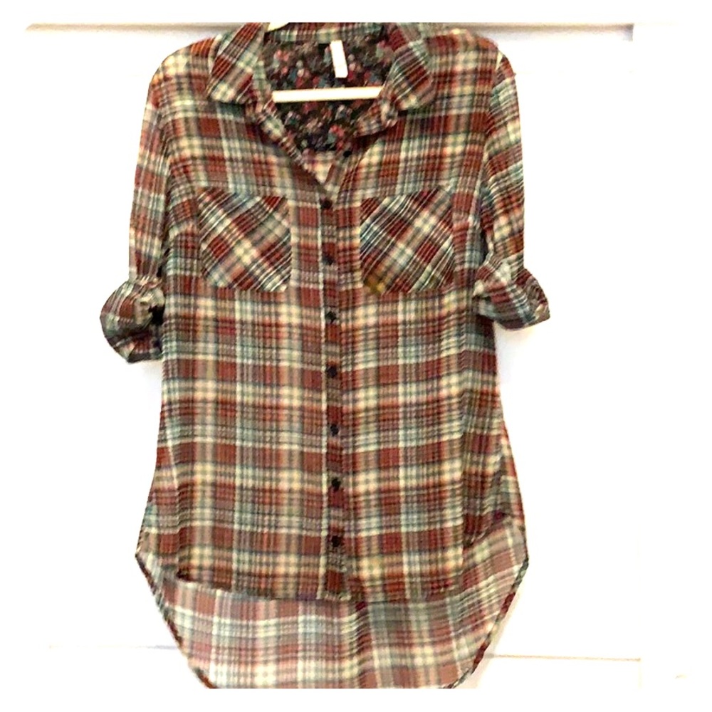 Xhiliration plaid tunic